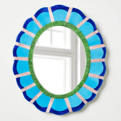 Jones and Co Bloom Nouveau Blue Mirror