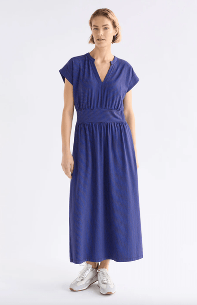 Elk The Label Evve Dress Chocolate/Cobalt
