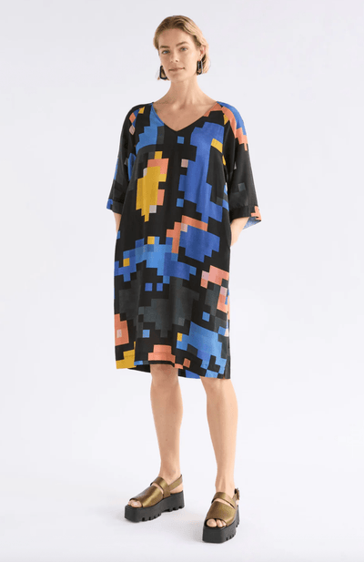 Elk The Label Malo V Neck Dress Lucent Print
