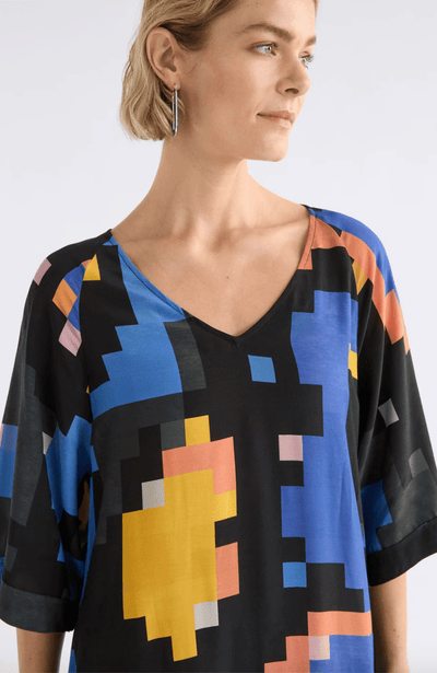 Elk The Label Malo V Neck Dress Lucent Print