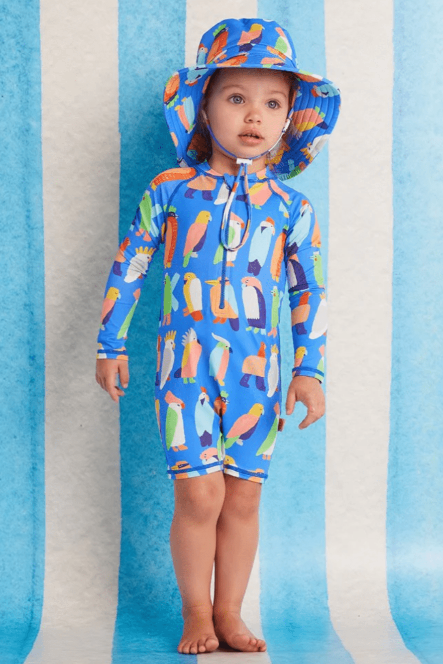 Halcyon Nights Long Sleeve Swim Suit Flamin Galahs