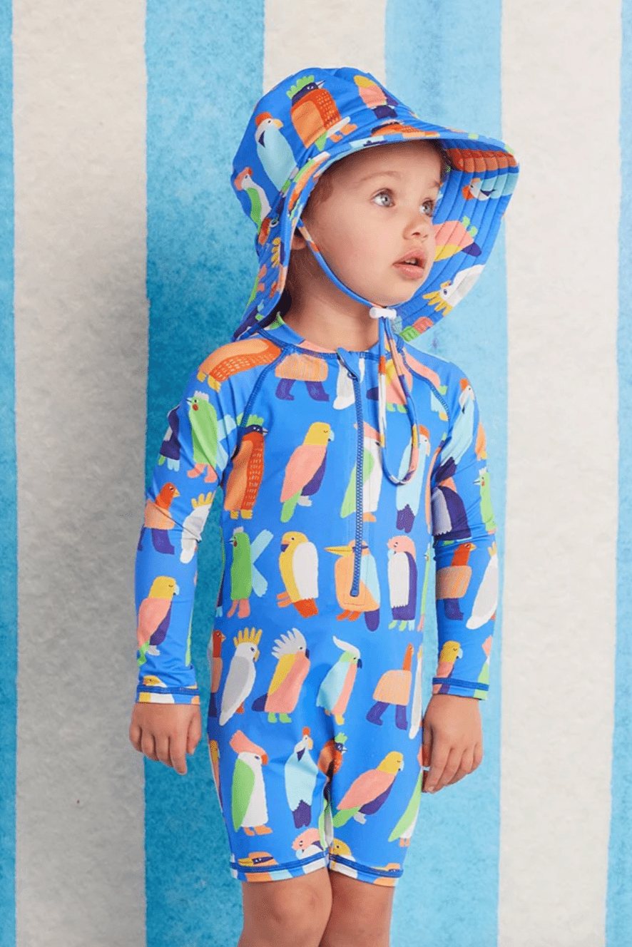 Halcyon Nights Long Sleeve Swim Suit Flamin Galahs
