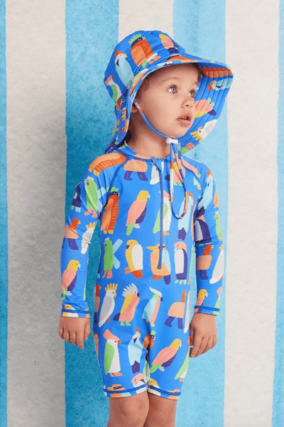 Halcyon Nights Long Sleeve Swim Suit Flamin Galahs