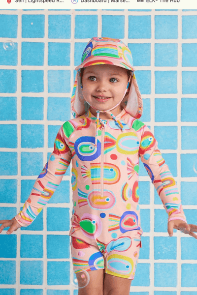 Halcyon Nights Long Sleeve Zip Swim Suit Fancy Fins