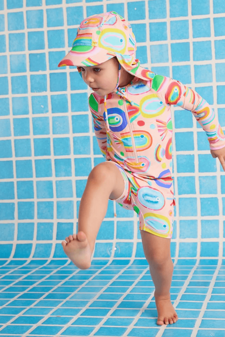 Halcyon Nights Long Sleeve Zip Swim Suit Fancy Fins