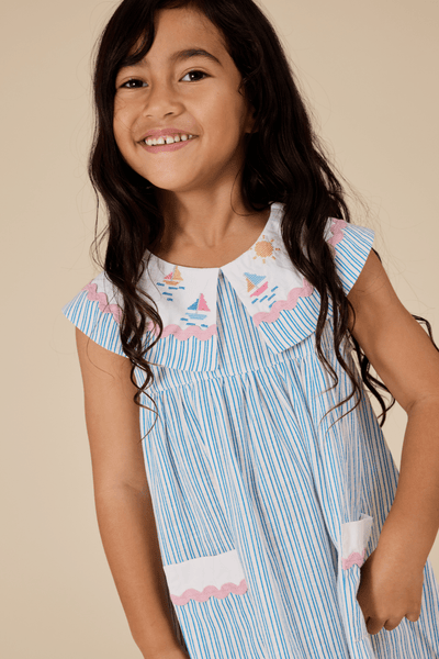 Goldie and Ace Sailor Stripe Lucy Collared Dress