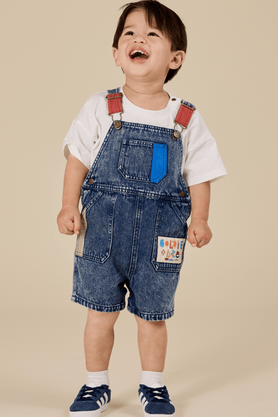 Goldie and Ace Primary Pop Burton Denim Overalls