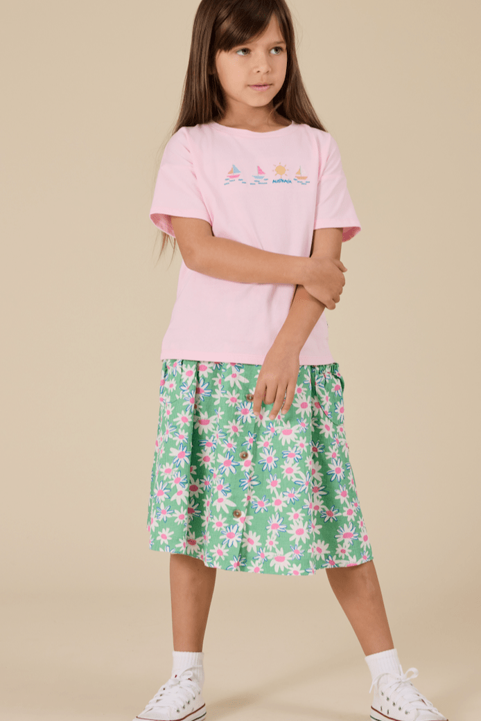 Goldie and Ace Daisy Patch Presley Pocket Skirt