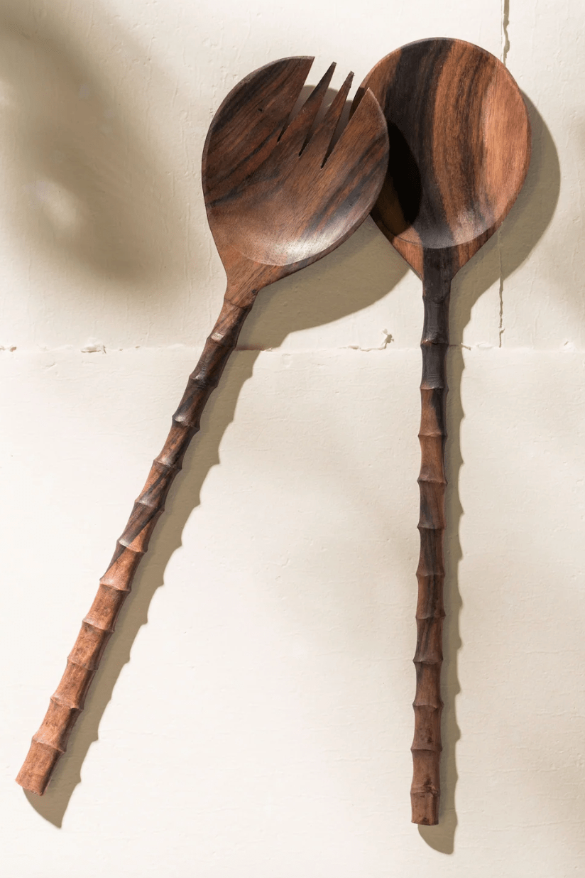 Large Recycled Sono Wood Salad Servers