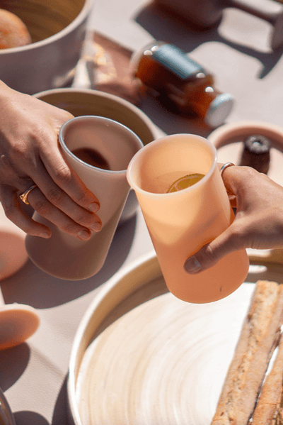 Porter Green Latte + Donkey |Stegg| Silicone Unbreakable Highball Glasses
