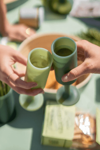 Porter Green Sage + Olive | Seff | Silicone Unbreakable Champagne Flutes