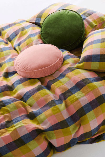 Kip and Co Campsite Velvet Pea Cushion