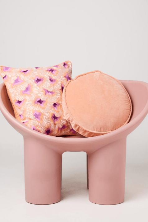 Kip and Co Peach Velvet Pea Cushion