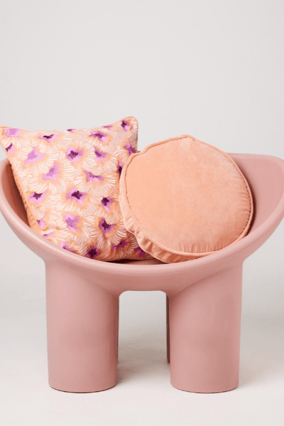 Kip and Co Peach Velvet Pea Cushion