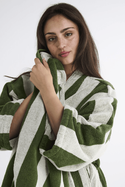 Kip and Co Moss Stripe Terry Hand Towel