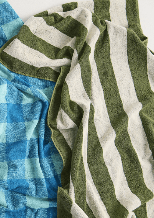 Kip and Co Moss Stripe Terry Hand Towel
