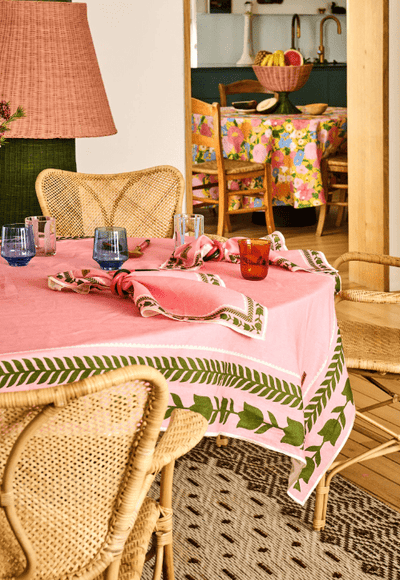 Kip and Co Flower Chain Embroidered Tablecloth - Standard Rectangular