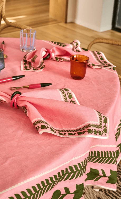 Kip and Co Flower Chain Embroidered Tablecloth - Standard Rectangular