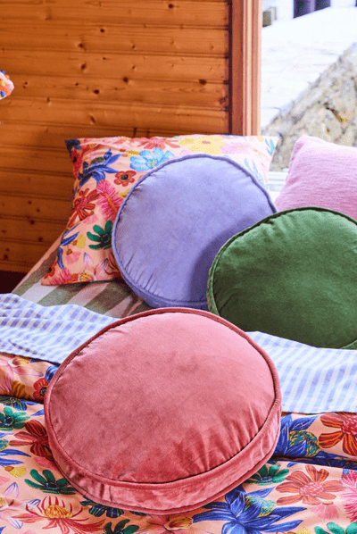 Kip and Co Jacaranda Velvet Pea Cushion