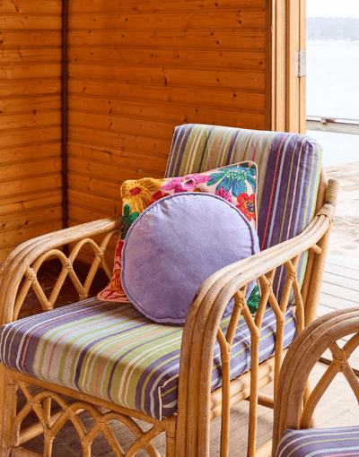 Kip and Co Jacaranda Velvet Pea Cushion