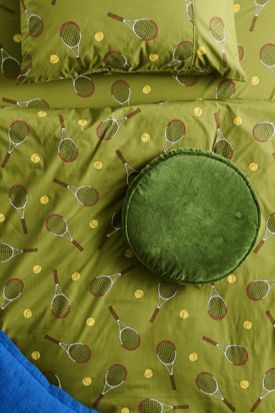 Kip and Co Campsite Velvet Pea Cushion