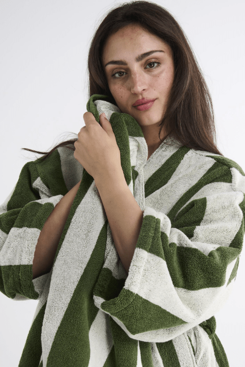 Kip and Co Moss Stripe Terry Bath Towel