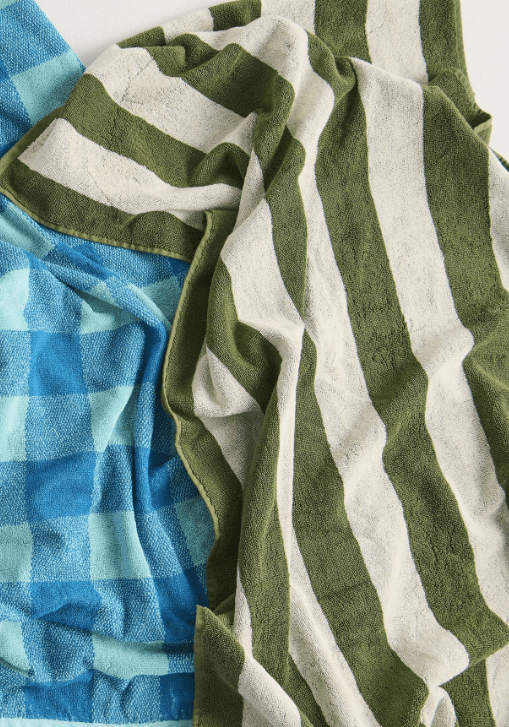 Kip and Co Moss Stripe Terry Bath Towel