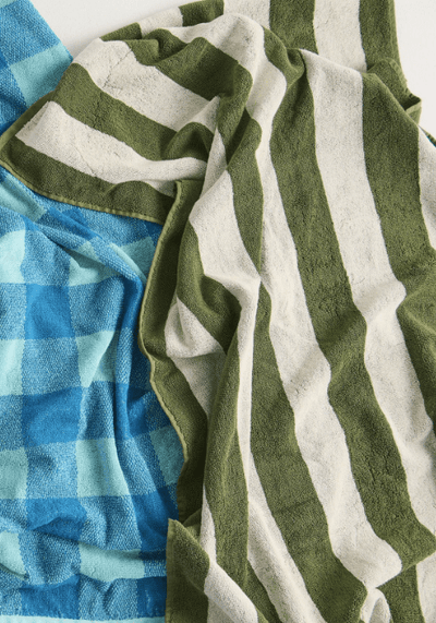 Kip and Co Moss Stripe Terry Bath Towel