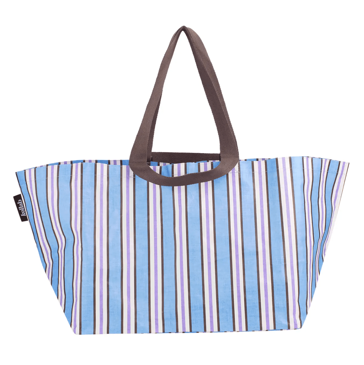 Kollab Beach Bag Choc Blue Stripe