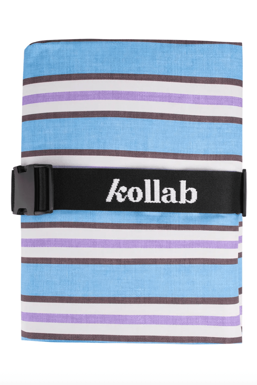 Kollab Picnic Mat Choc Blue Stripe