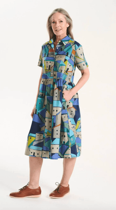 Olga De Polga Pueblito Long Blue Villa Dress