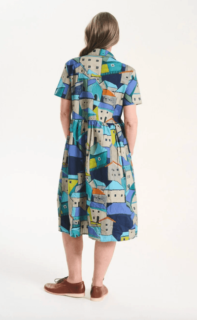 Olga De Polga Pueblito Long Blue Villa Dress