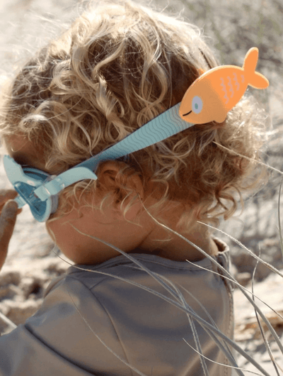 Sunny life Kids Swim Goggles-Finn the Fish Aqua Blue