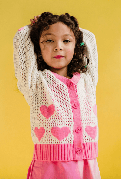 Rock Your Kid Heart Cardigan Cream