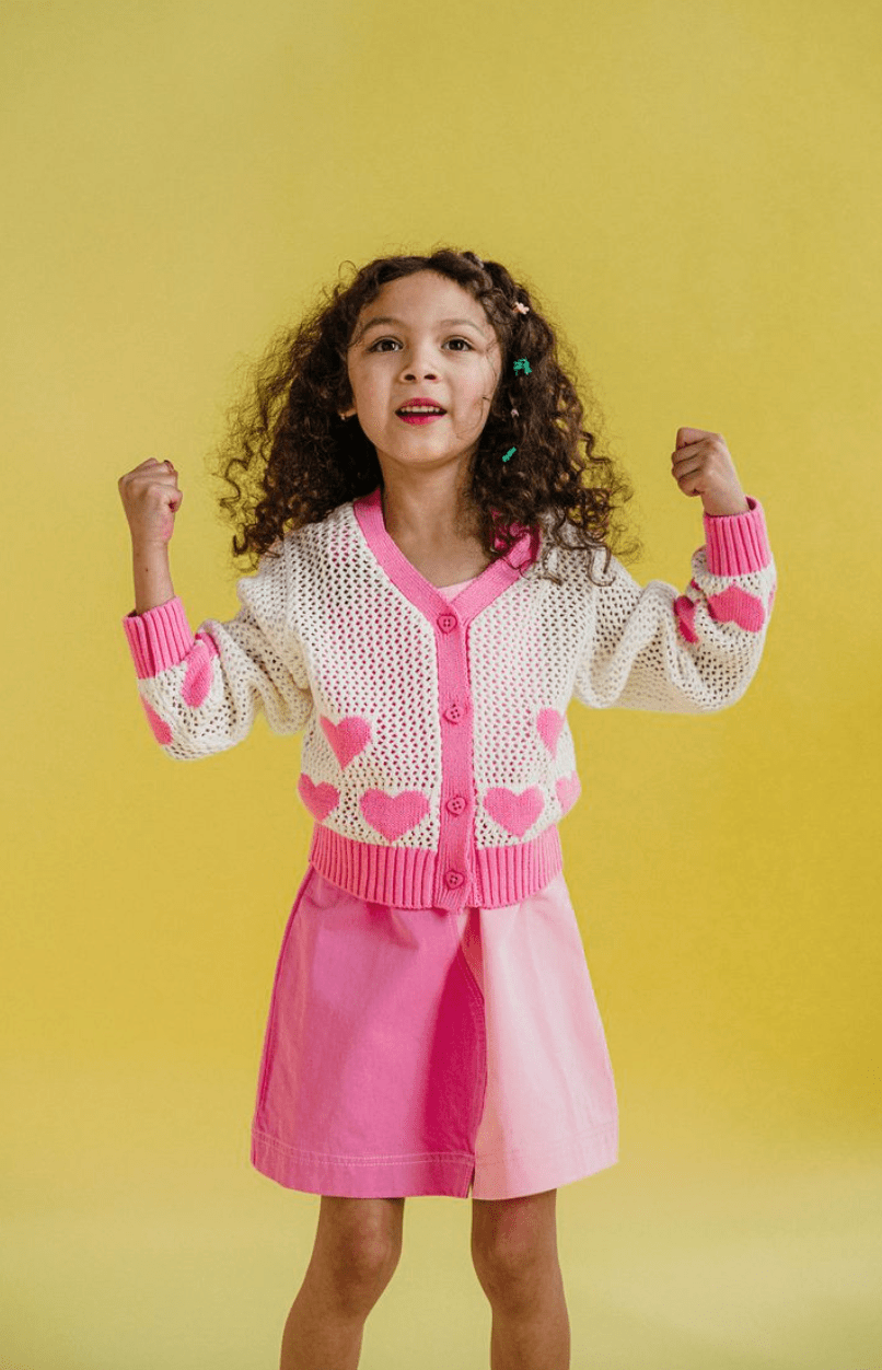 Rock Your Kid Heart Cardigan Cream