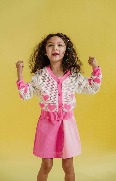 Rock Your Kid Heart Cardigan Cream