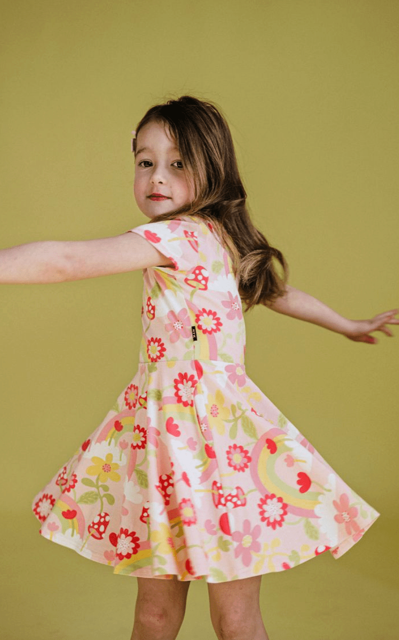 Rock Your Kid Waisted Dress Coral