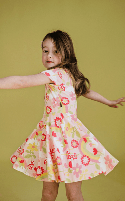 Rock Your Kid Waisted Dress Coral