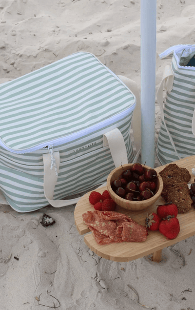 Sunny life Light Cooler Bag-Sea Sage Stripe