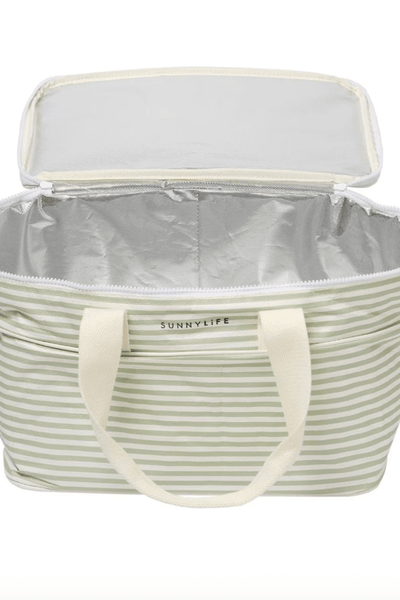 Sunny life Light Cooler Bag-Sea Sage Stripe