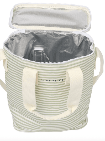 Sunny life Light Cooler Drinks Bag-Sea Sage Stripe