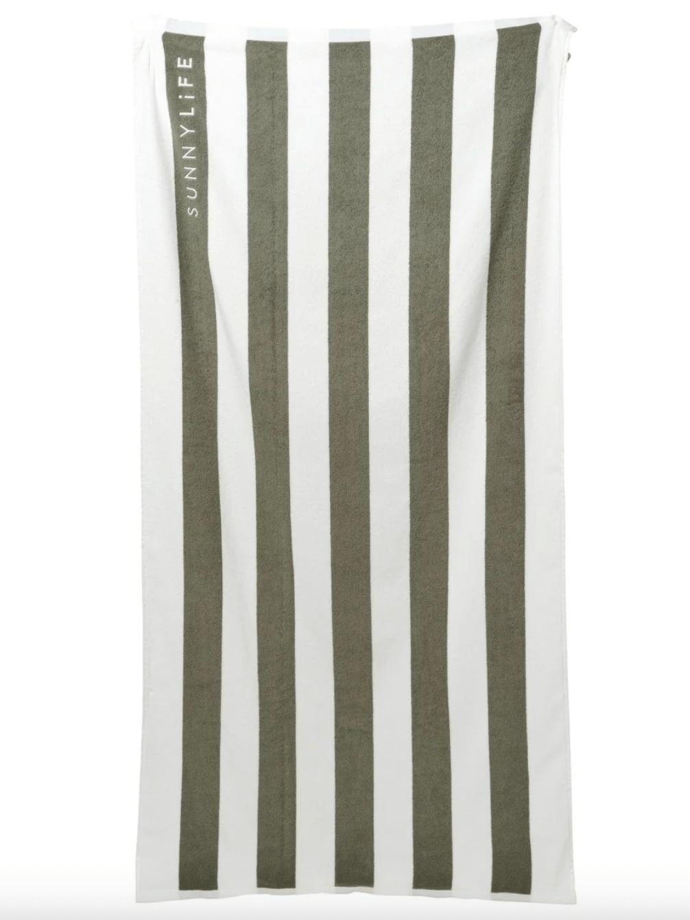 Sunny life Beach Towel- The Vacay Olive Stripe