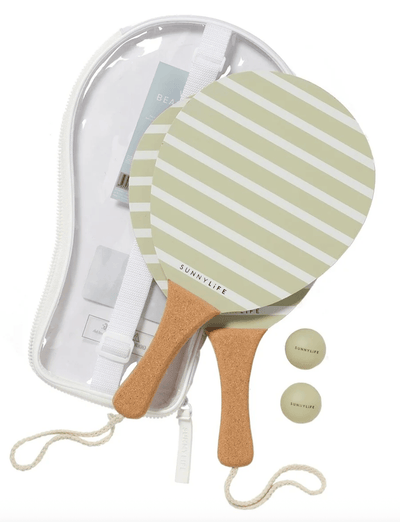 Sunnylife Vintage Beach Paddles Sage Stripe