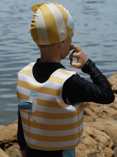 Sunny life Kids Swim Vest Sammy the Seagull- Mustard Stripe