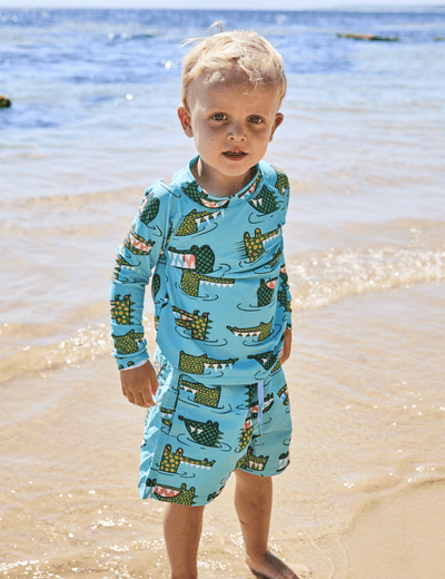 Kip and Co Crocodile Rock Green Rash Vest