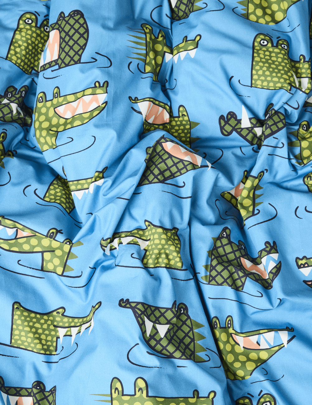 Kip and Co Crocodile Rock Blue Organic Cotton Single Quilt Clover