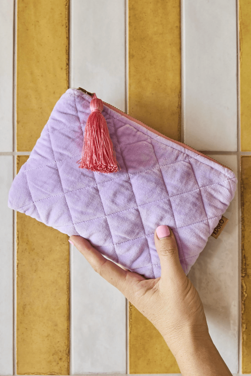 Kip and Co Lilac Velvet Cosmetic Purse