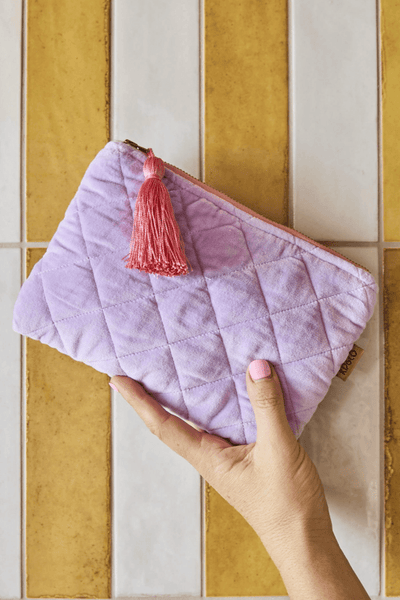 Kip and Co Lilac Velvet Cosmetic Purse