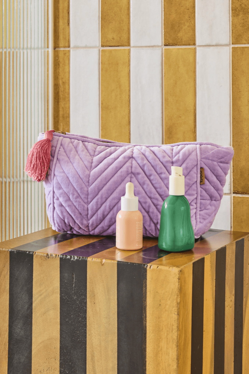 Kip and Co Lilac Velvet Toiletry Bag