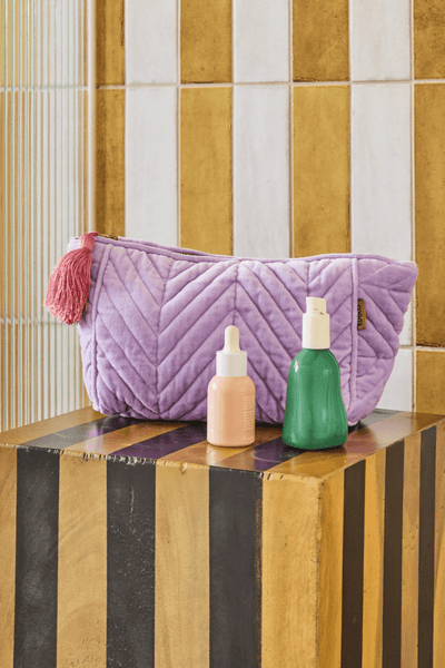 Kip and Co Lilac Velvet Toiletry Bag